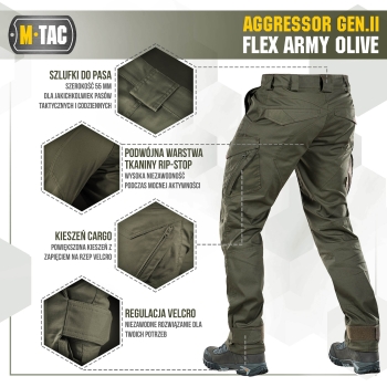 Spodnie M-TAC Aggressor Gen. II Army Olive 28/30
