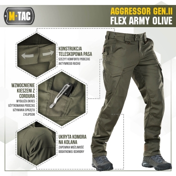 Spodnie M-TAC Aggressor Gen. II Army Olive 28/30
