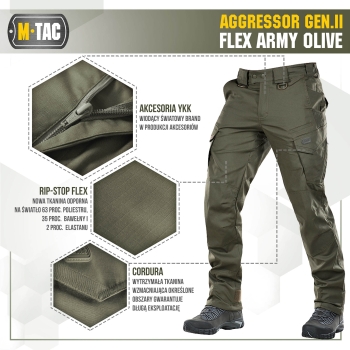 Spodnie M-TAC Aggressor Gen. II Army Olive 28/30